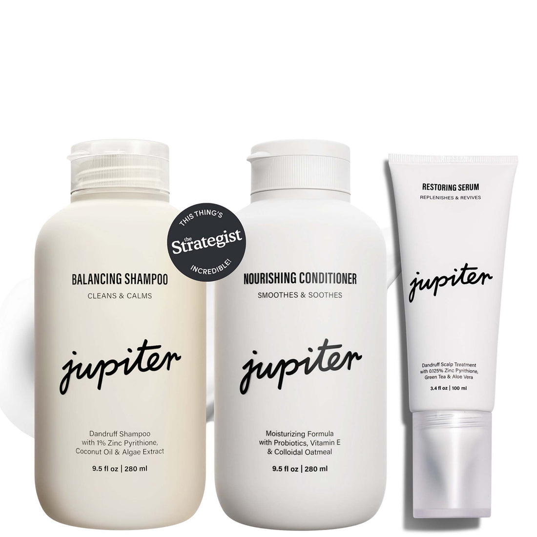 Jupiter Balancing Shampoo Nourishing Conditioner and Restoring Serum Bundle (Worth $97)